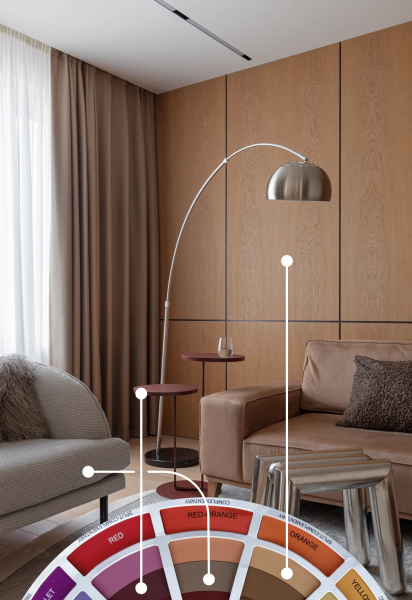 Почему это красиво: кухня-гостиная в бежевой гамме с металлическими акцентами