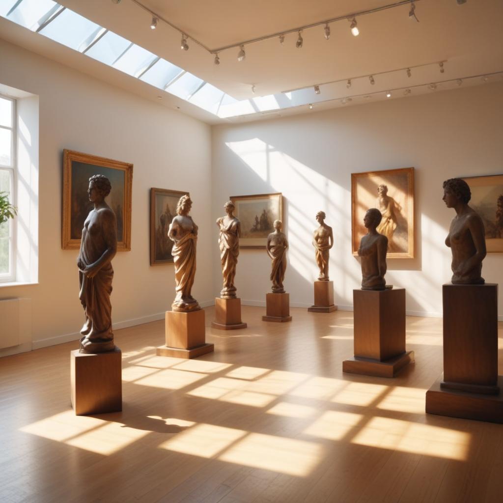 Галерея современного искусства демонстрирует скульптуры и картины